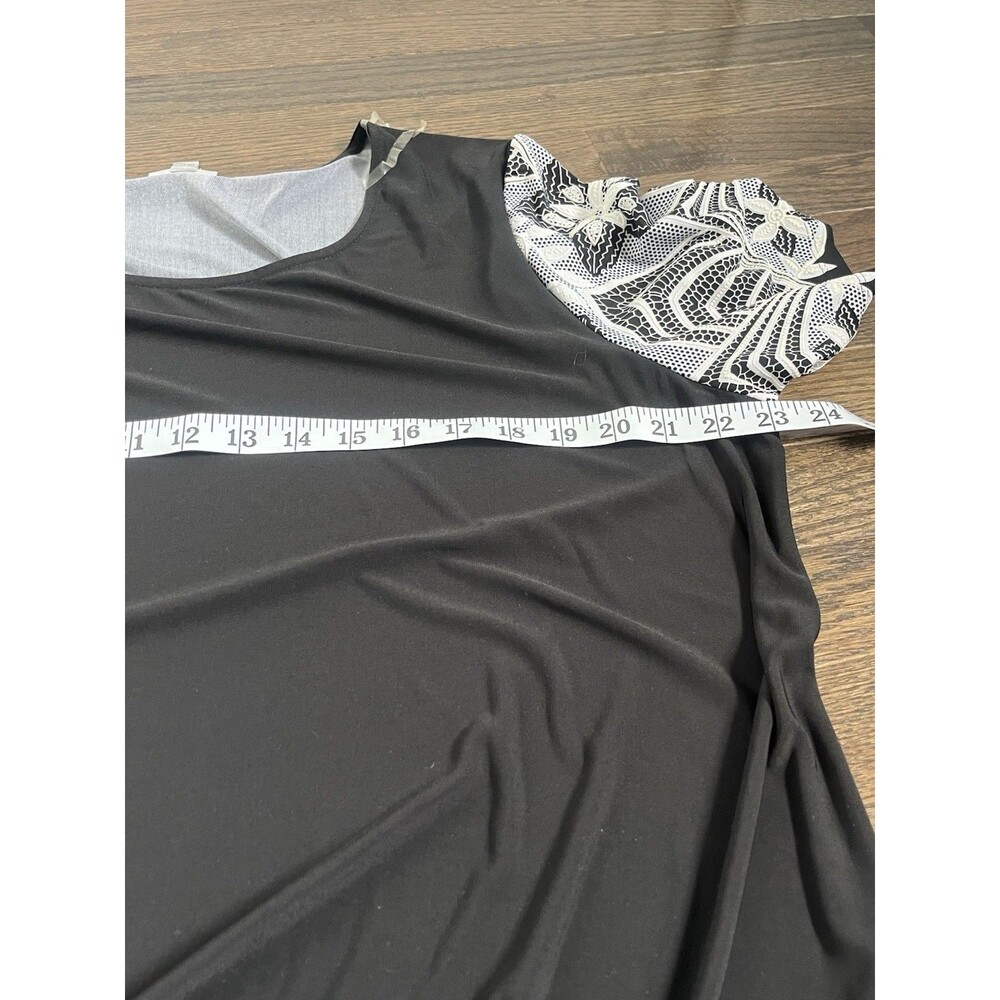 Avenue Womens Dress 22 24 Plus Short Sleeve Sheath Black Poly Blend Casual Comfy - Picture 4 of 6